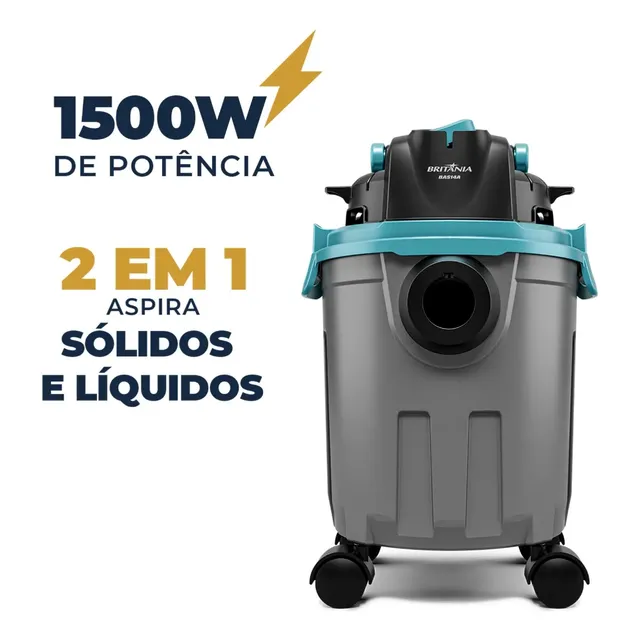 Aspirador Britania 2 Em1 Bas14a 12.5 L 1500w Preto Com Cinza 127v