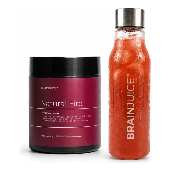 Kit Natural Fire Brainjuice + Garrafa Premium De Treino