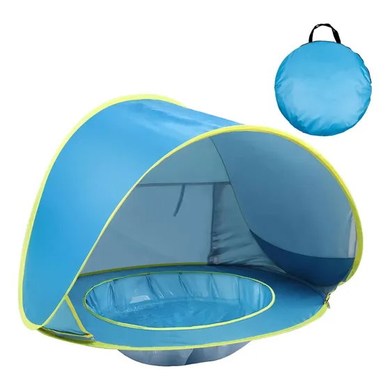 Barraca Praia Infantil Com Piscina Embutida Proteção Uv