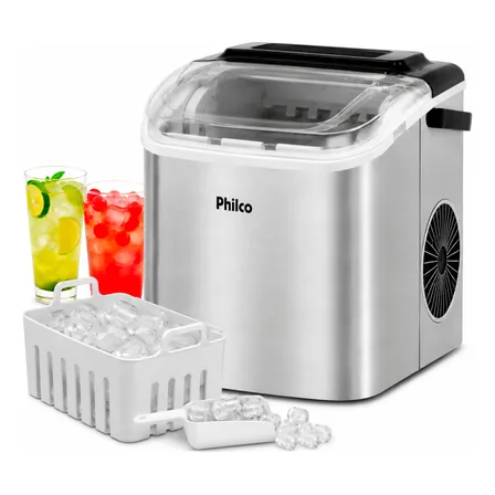 Máquina De Gelo Portátil Turbo Ice Philco Inox 12 Kg