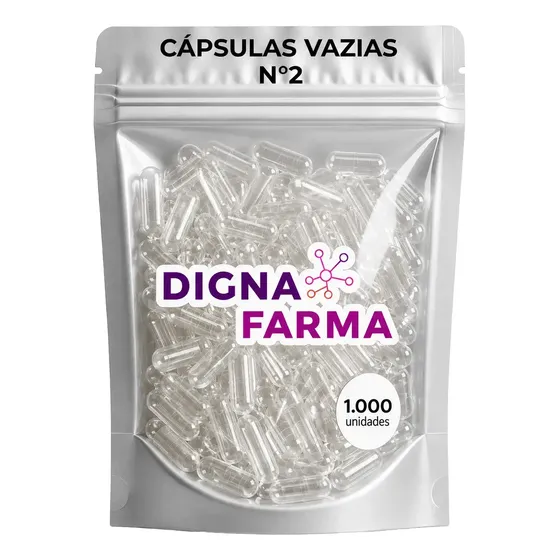 1000 Cápsulas Vazias Gelatinosas Incolor N° 2