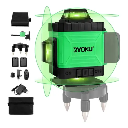 Nível Laser 16 Linhas 4d Verde 360° Autonivelante 2 Baterias