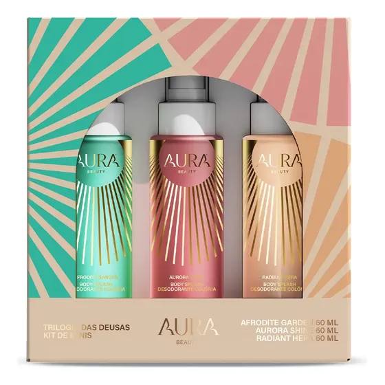 Kit 3 Body Splash Aura Jade Picon Trilogia Deusas 60ml Cada