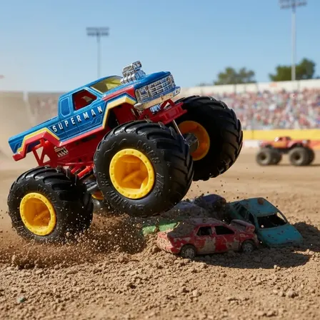 Carro Monster Trucks Superman Mattel Hotwheels Escala 1:64 Azul