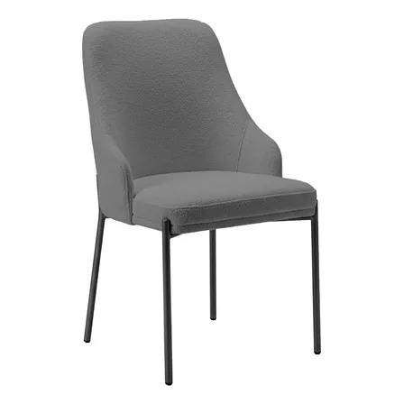 Cadeira De Mesa De Jantar Bouclé Luxuosa Base Ferro Moderna