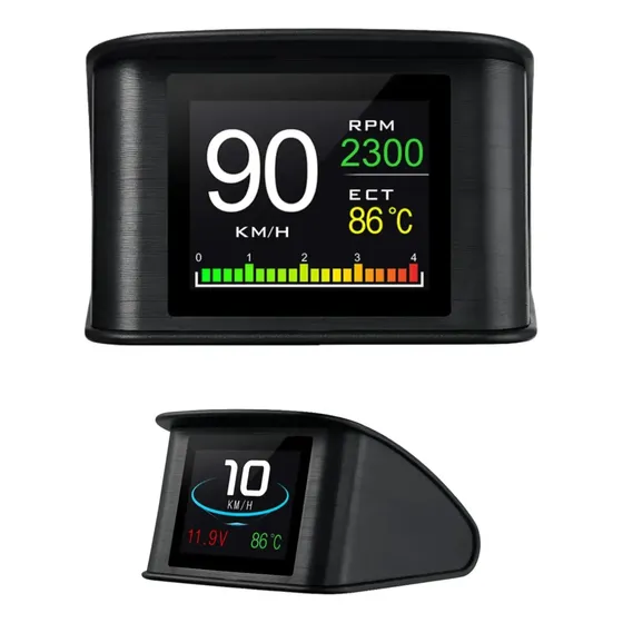 Hud Automotivo P10 Obd2 Velocidade Rpm Temperatura Digital