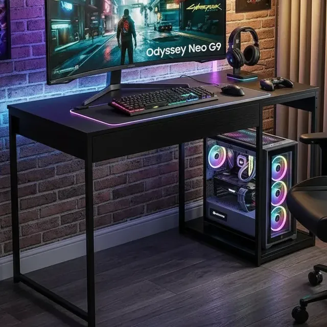 Escrivaninha Gamer Mesa Para Computador Com Suporte Para Cpu