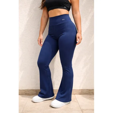 Calça Legging Leg Flare Gkd Zero Transparência Academia Azul-marinho Gg 44-46