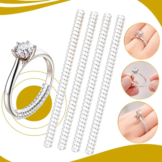 Kit 4 Ajustador De Anel Aliança Redutor Silicone Discreto