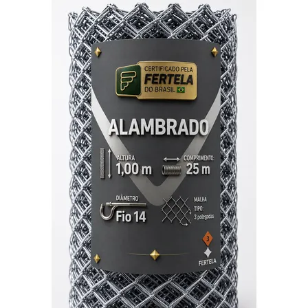 Tela De Alambrado 1,00 X 25 Fio 14 Promoção Limitada Malha 8