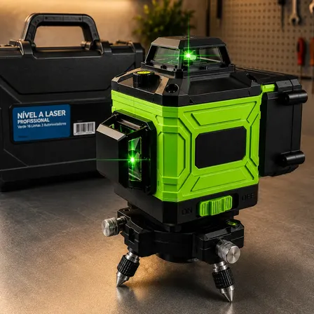 Nível Laser 12 Linhas Verde 30m Recarregável C/ Controle Pro