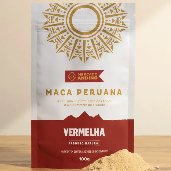 Maca Peruana Vermelha Pó 100g - Mercado Andino