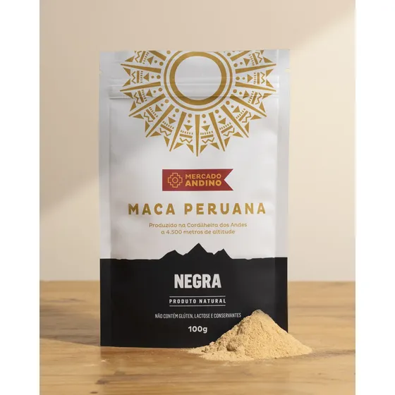 Maca Peruana Negra Pó 100g - Mercado Andino