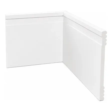 Kit 40 Metros Rodapé De Poliestireno 10 Cm Altura Branco Frisado