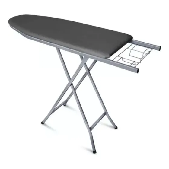 Tábua De Passar Roupa Mesa Passadeira Extra Forte Cinza Liso Cinza-escuro