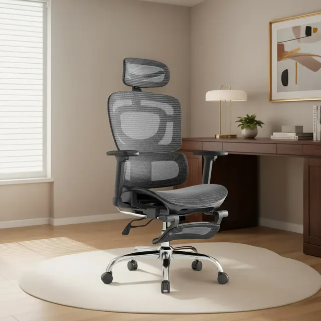 Cadeira Escritório Ergonômica Bt07 Com Apoio Suporte Lombar