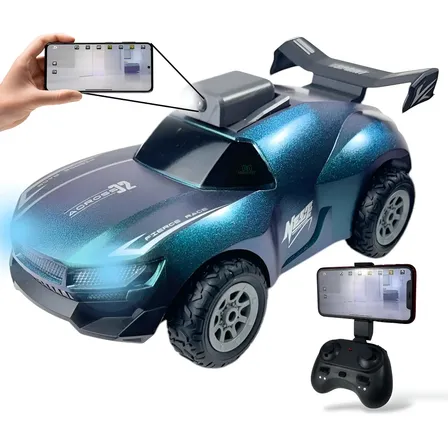 Carrinho Controle Remoto Espião Câmera Wifi Recarregável Som
