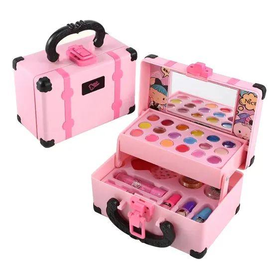 Conjunto De Maquiagem Infantil Lavável 32 Peças Com Estojo
