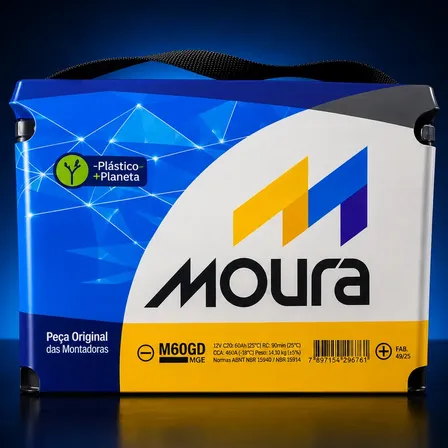 Bateria Moura M60gd Gol Fox Onix Argo Palio Ka Selada 60ah