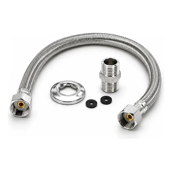 Engate Flexível Mangueira Aço Inox 40cm Torneira Quente Fria