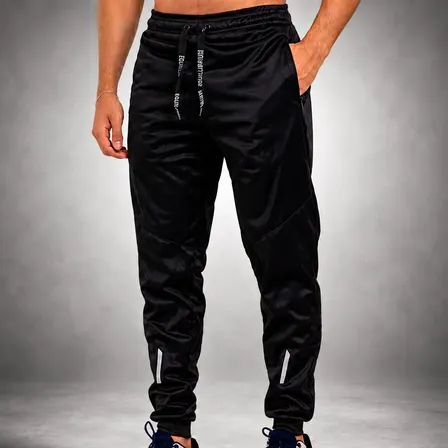 Calça Masculina Chimpa Dry Fit Impermeavel Forrada Treino Preto Liso Gg