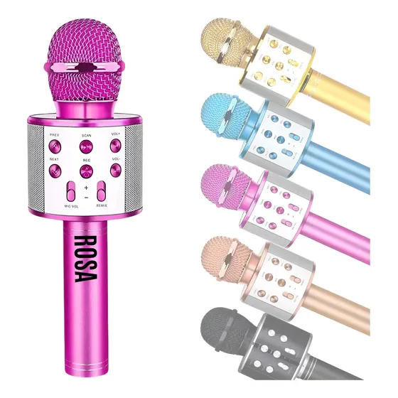 Microfone Bluetooth S/ Fio Youtuber Karaoke Infantil Cores