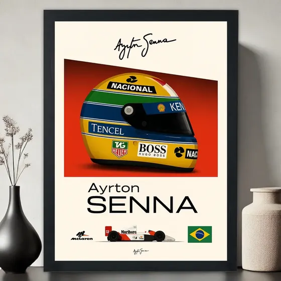 Quadro Decorativo Lenda Ayrton Senna - Com Vidro
