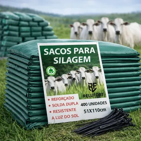 Saco Para Silagem Pacote Com 400 Unidades + 400 Abraçadeiras