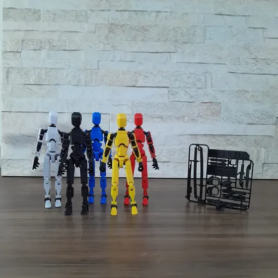 Kit 5 Unidades De Boneco Dummy Articulado Com Kit De Arma