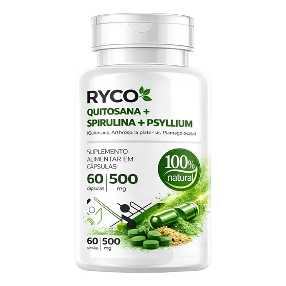 Quitosana Spirulina Psyllium 60 Cápsulas