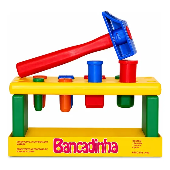 Brinquedo Educativo Para Bebês Bancadinha Com Martelinho