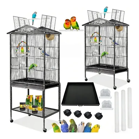 Viveiro Supremo Para Papagaio Calopsita Ringneck Aves Mansas Preto