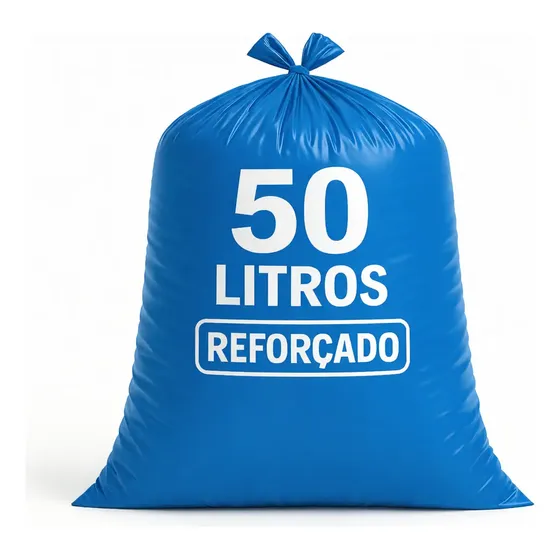 Saco De Lixo 50 Litros Azul Reforçado Resistente Embalar
