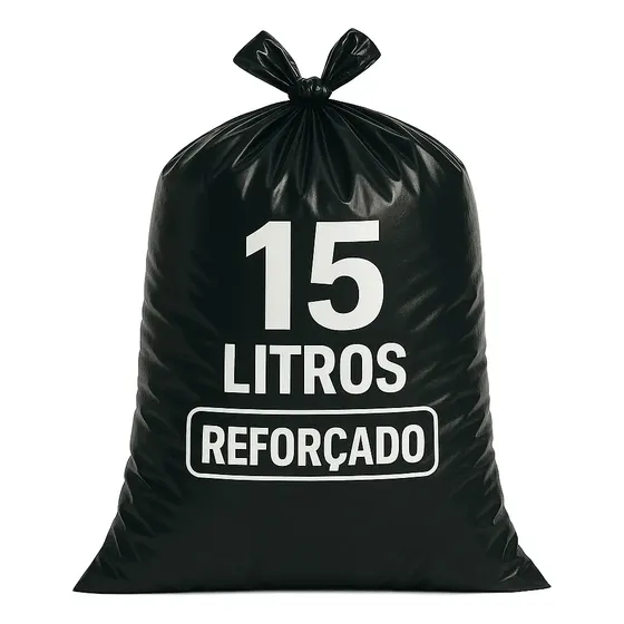 Saco De Lixo 15 Litros Preto Reforçado Resistente Embalar