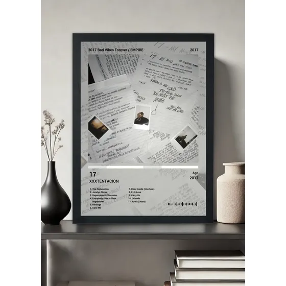 Quadro Decorativo Xxxtentacion 17 (colored) Com Vidro