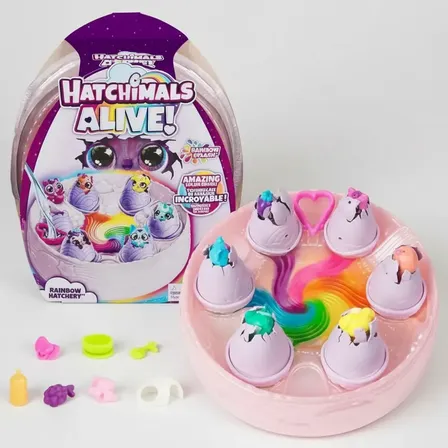 Hatchimals Alive Pack 6 Ovos Surpresa Rainbow Hatchery Sunny