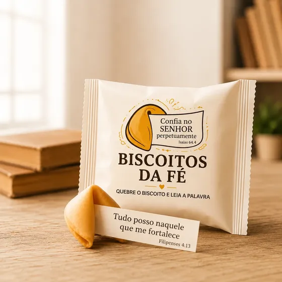 100un Biscoito Da Fé Versículos Bíblicos Lembrancinha Igreja