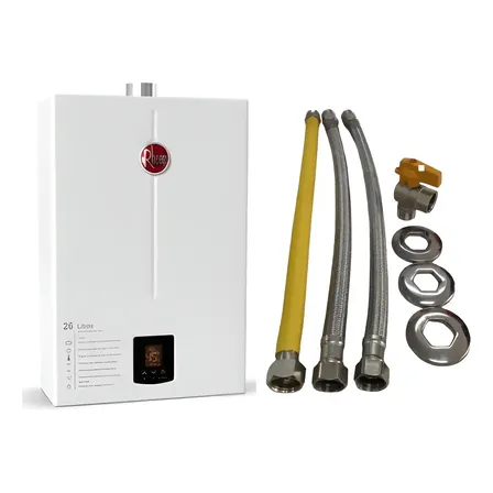 Aquecedor A Gás Rheem Gn 26l Branco Com Kits Ligação
