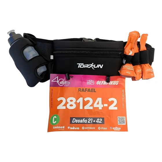 Cinto Hidratação Porta Numero E Gel Garrafa 210 Ml Corrida