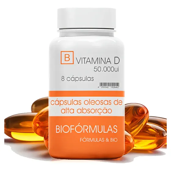 Vitamina D3 Alta Absorção Oleosa 50000 Ui 8 Cápsulas
