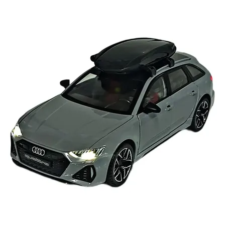 Carrinho Miniatura Audi Rs6 Avant Luz Som 1:24 Metal