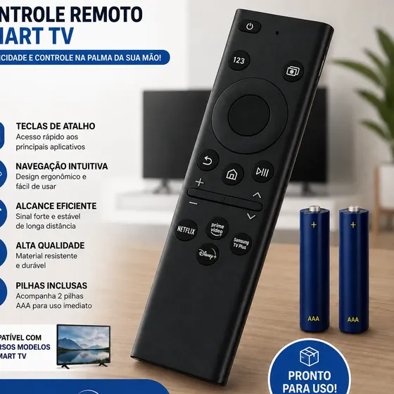 Controle Remoto Compatível Com Solar Samsung Qled Smart Tv