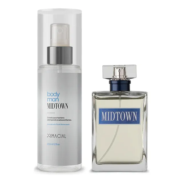 Kit Midtown Body Splash 200ml E Perfume 100ml By Primacial