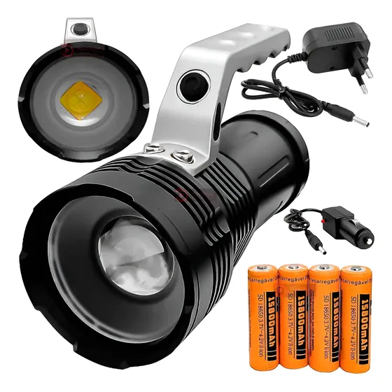 Lanterna Holofote T12 Led 2999000 Lumens Recarregável