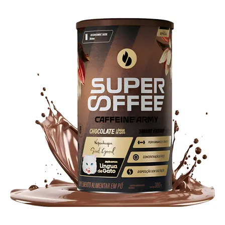 Caffeine Army Supercoffee Chocolate Língua De Gato 380g