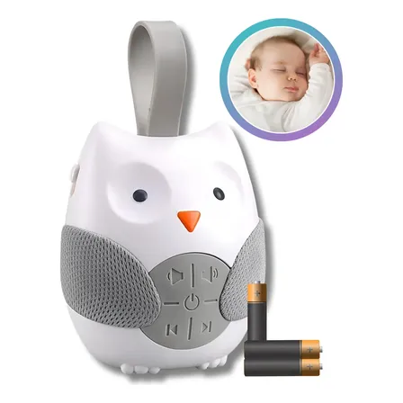 Aparelho De Som Bebê Ruído Útero Dormir Ninar Sono Coruja Branco Coruja