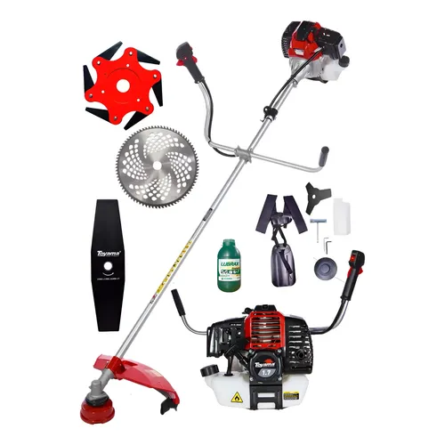 Roçadeira Profissional Toyama 43cc Cabo Reto 1.7hp + Laminas