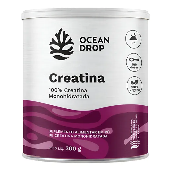 Creatina Monohidratada Ocean Drop Porção 3g Em Pó 100% Pura