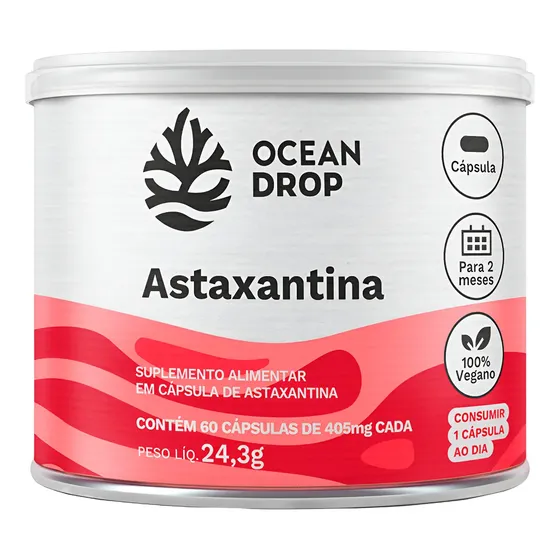 Astaxantina 100% Vegana Antioxidante Natural Ocean Drop