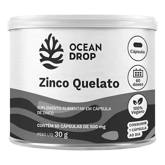Zinco Quelato Bisglicinato Ocean Drop Mineral Aminoácido